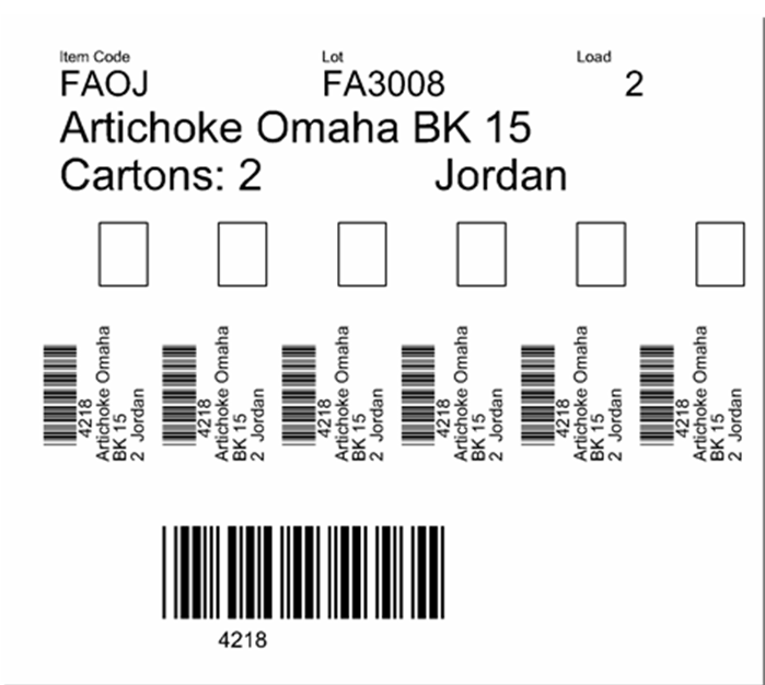 Example of Pallet Tag