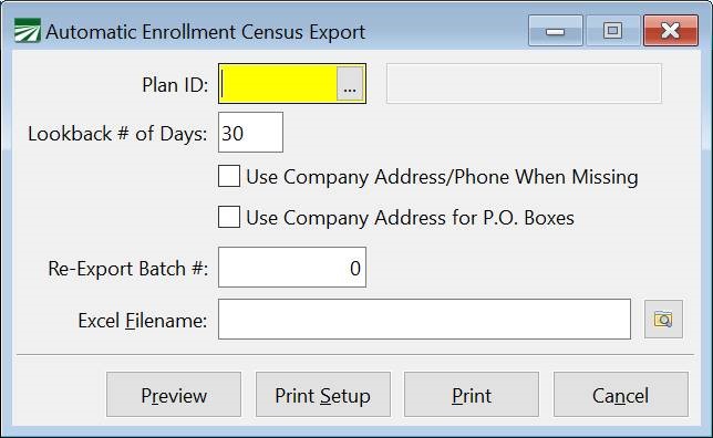 Automatic Enrollment Census Export