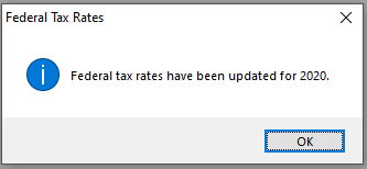 Federal Tax Rate Update